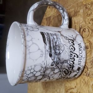 Grand Canyon National Park Arizona White Marbled Ceramic Coffee Cup Mug-NWOT